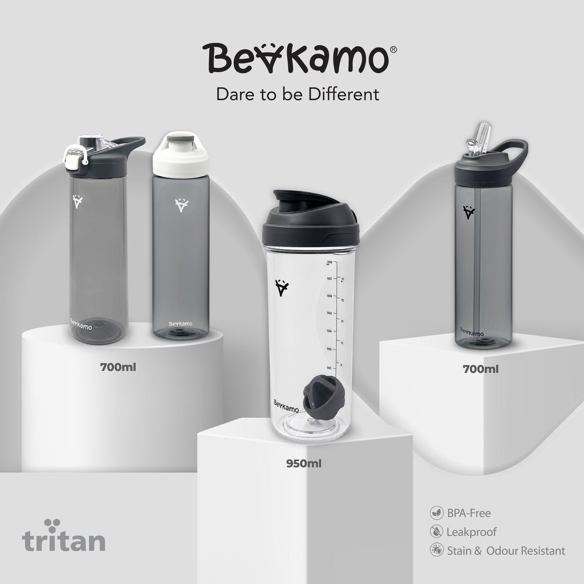 Beakamo Horizon Water Bottles & Shaker Bottle 24oz/32oz – Tritan material, Leakproof, BPA-Free, Ideal for Outdoor & Everyday Use